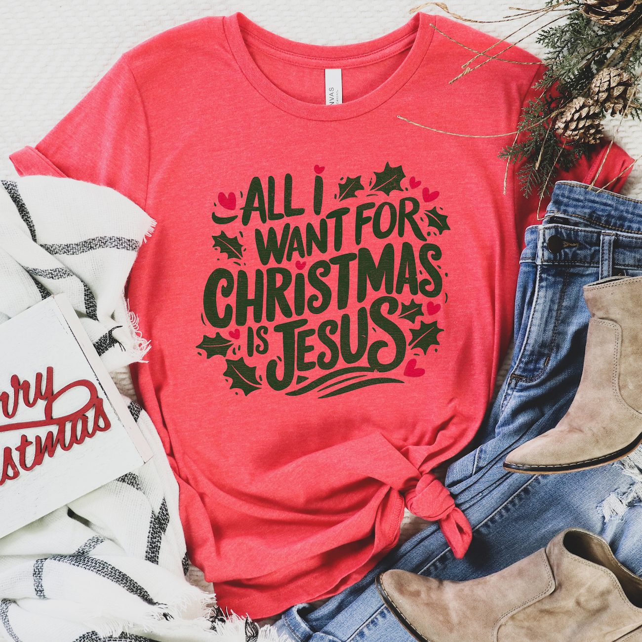 Jesus For Christmas Christian Graphic T-Shirt | ATTA TOOD®