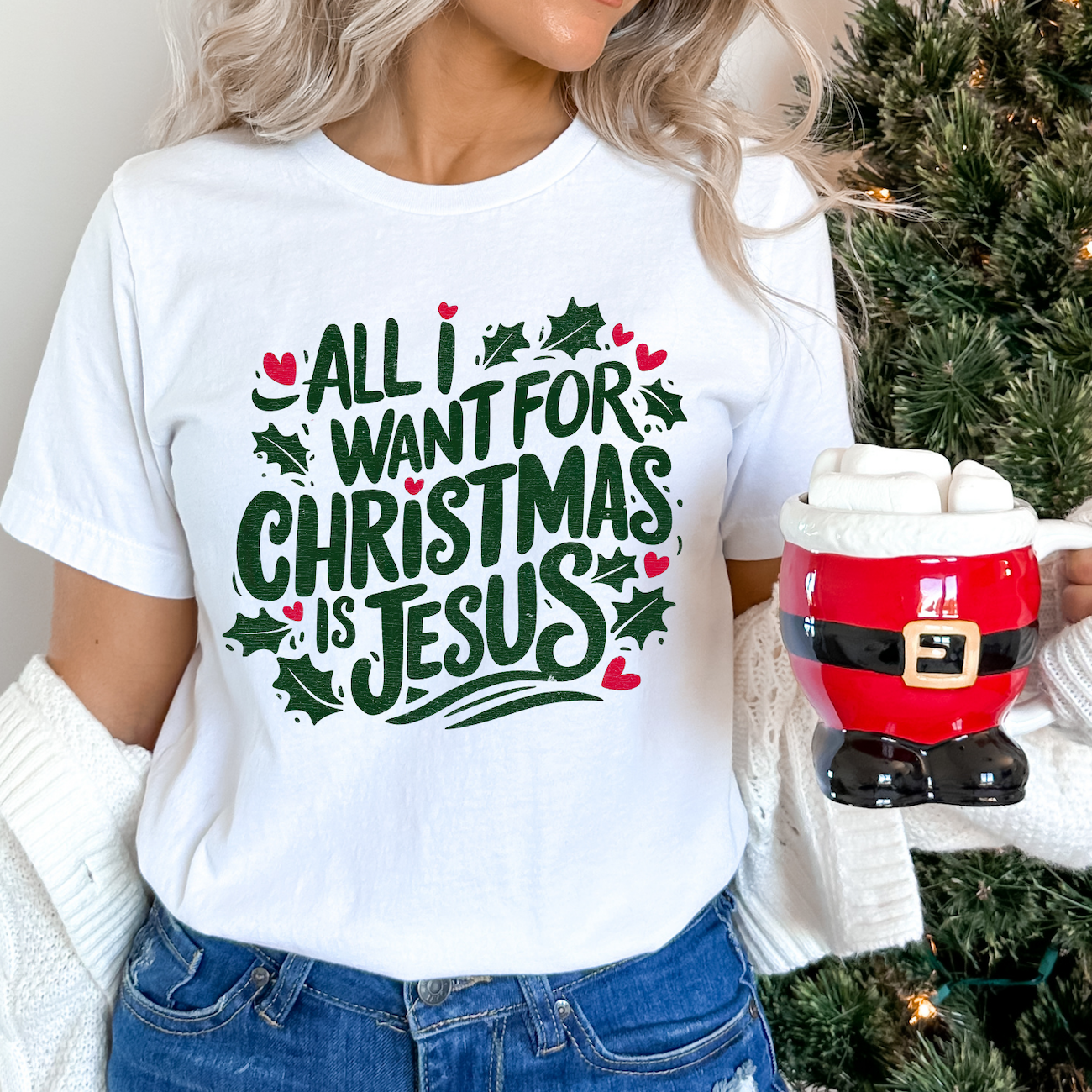 Jesus For Christmas Christian Graphic T-Shirt | ATTA TOOD®