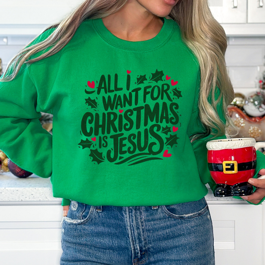 Christmas graphic sweatshirt, Women's holiday faith top