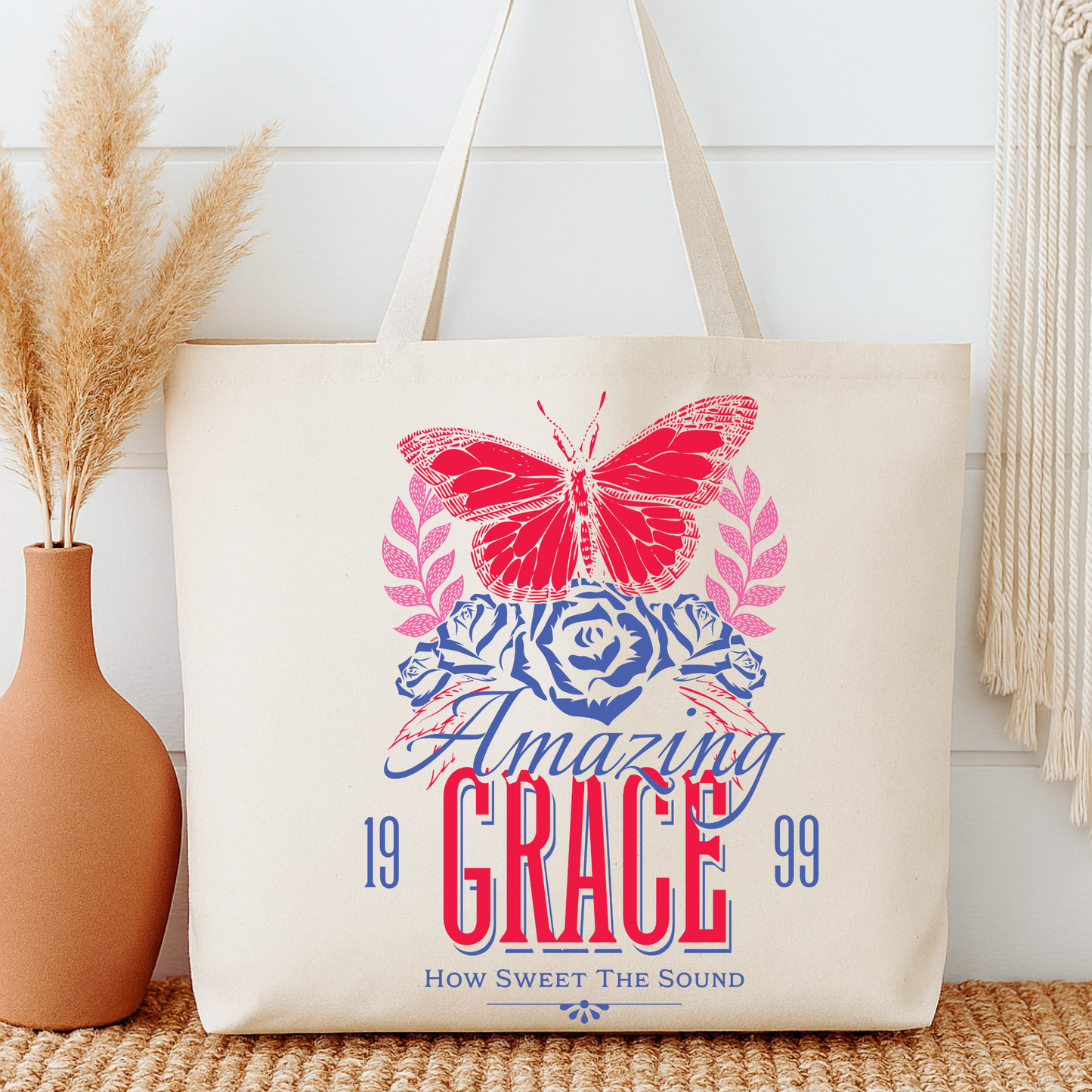 Canvas tote bag | Amazing Grace Faithbased Shopping Bag