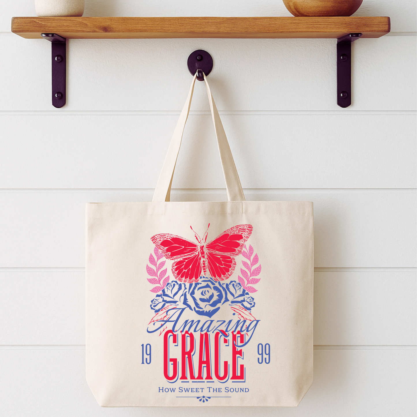 Canvas tote bag | Amazing Grace Faithbased Shopping Bag