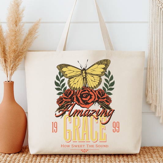 Canvas tote bag | Amazing Grace Faithbased Shopping Bag