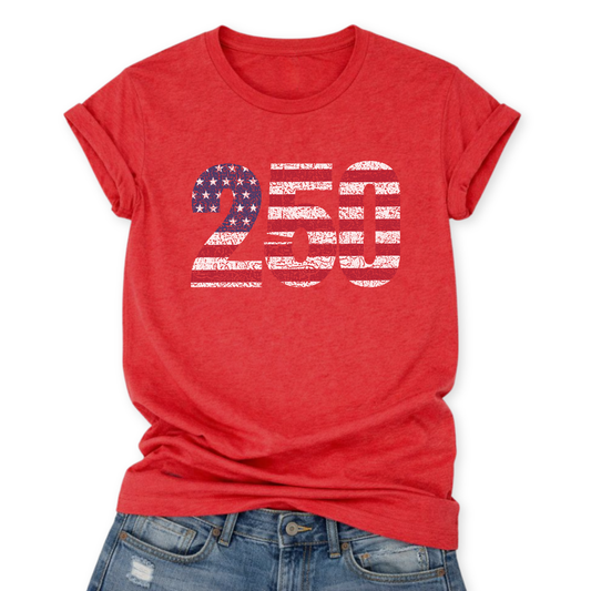 Distressed 250 America Flage Unisex T-Shirt | ATTA TOOD®