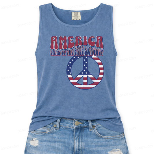 Retro America Peace Sign Graphic Tank Top / 4th of July