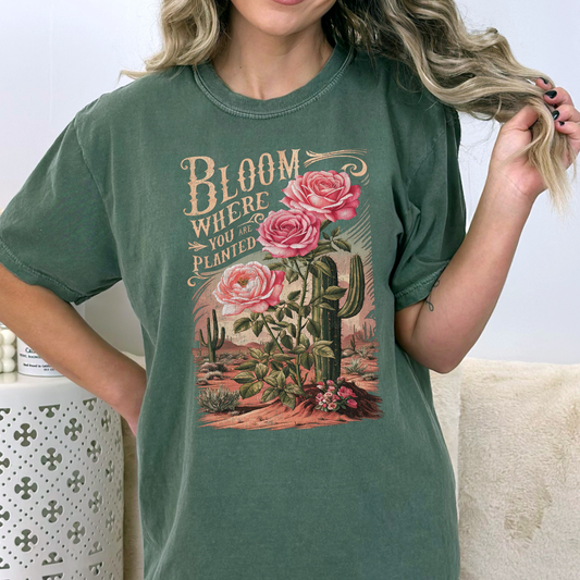 Western floral Comfort Colors graphic t-shirt, Inspirational
