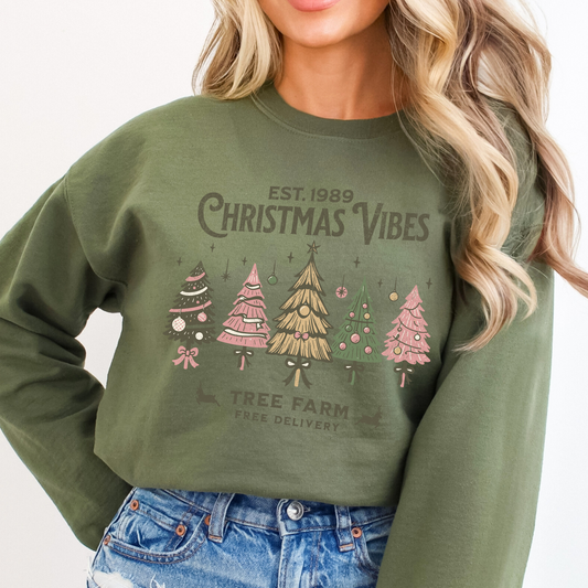 Boho Christmas Tree Farm Graphic Sweatshirt | ATTA TOOD®