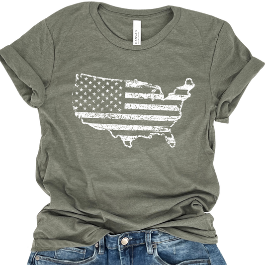 United States American Flag graphic t-shirt, Fourth of July top