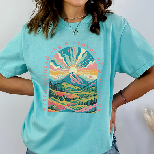 Christian Comfort Color graphic t-shirt, Nature, Inspirational