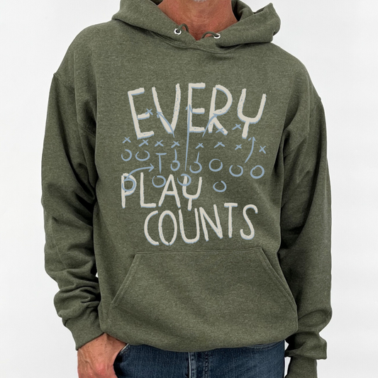 Every Play Counts Funny Football Unisex Hooded Sweatshirt