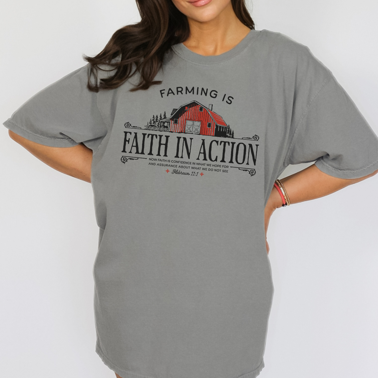 Farming is Faith in Action Christian Scripture T-Shirt | ATTA TOOD®