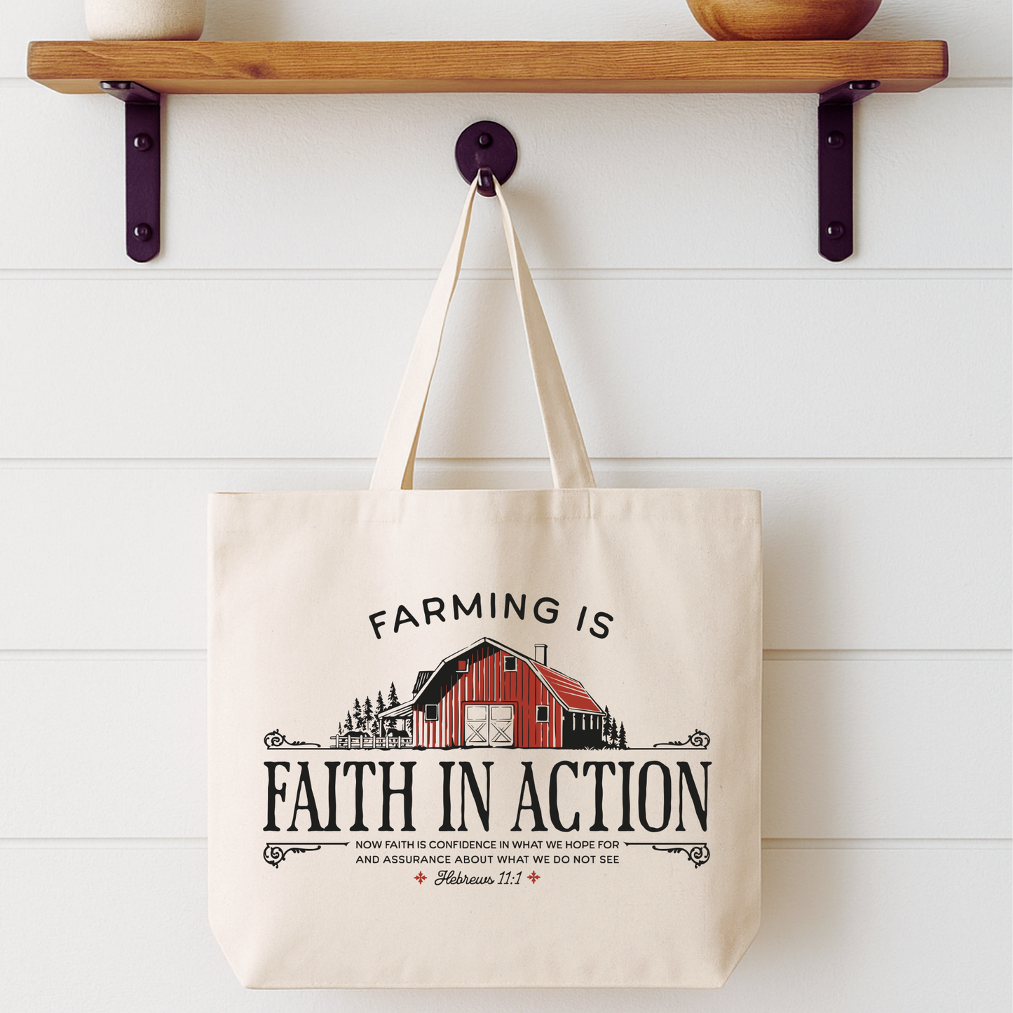 Farming is Faith In Action Tote Bag | Faithbased | ATTA TOOD®
