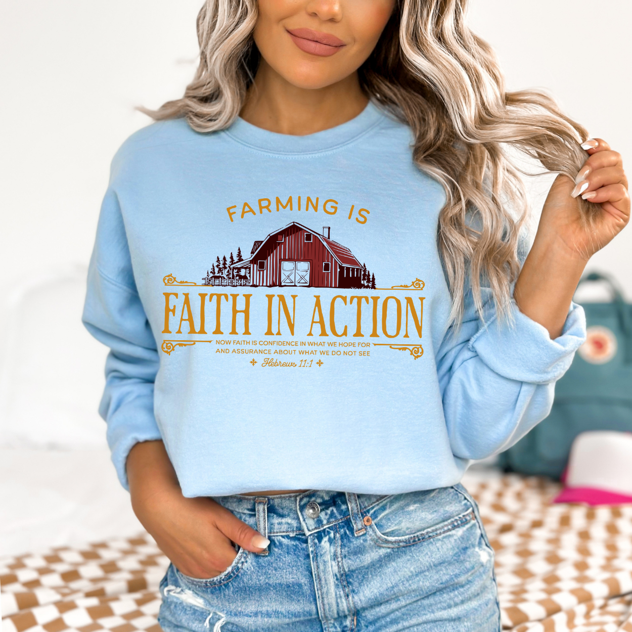 Farming is Faith in Action Christian Scripture Sweatshirt | ATTA TOOD®