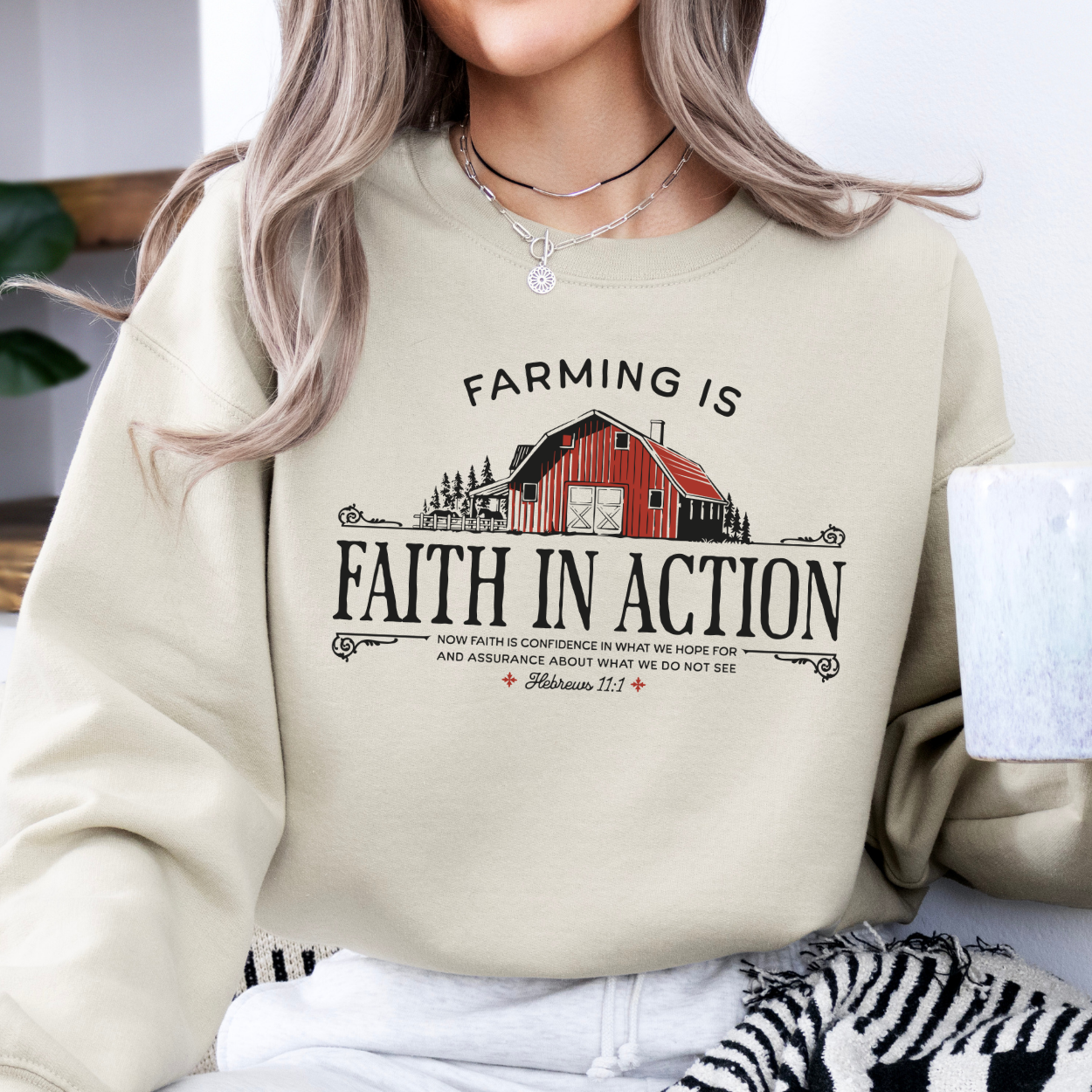 Farming is Faith in Action Christian Scripture Sweatshirt | ATTA TOOD®