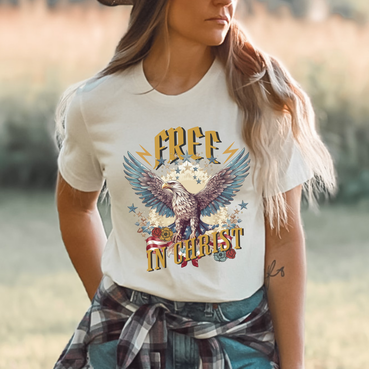 Free in Christ Christian Unisex Graphic T-Shirt | ATTA TOOD®
