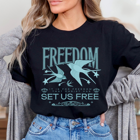 FREEDOM Set Us Free Christian Graphic T-Shirt | ATTA TOOD®