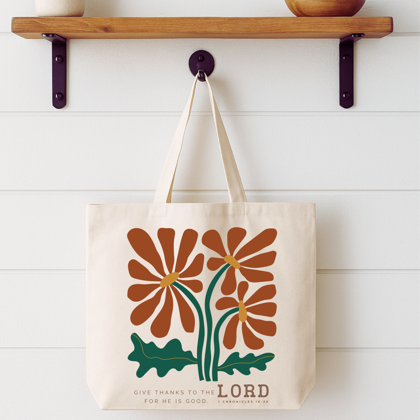 Give Thanks To The Lord Tote Bag | Faithbased | ATTA TOOD®
