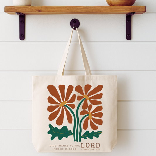 Give Thanks To The Lord Tote Bag | Faithbased | ATTA TOOD®