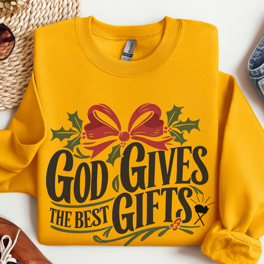 God Gives The Best Gifts Christmas Graphic Sweatshirt | ATTA TOOD®