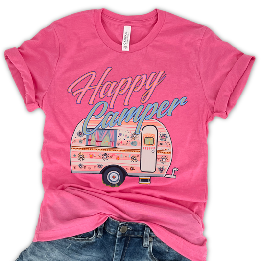 Happy Camper Tee | Camping Graphic Shirt | Outdoor Lifestyle