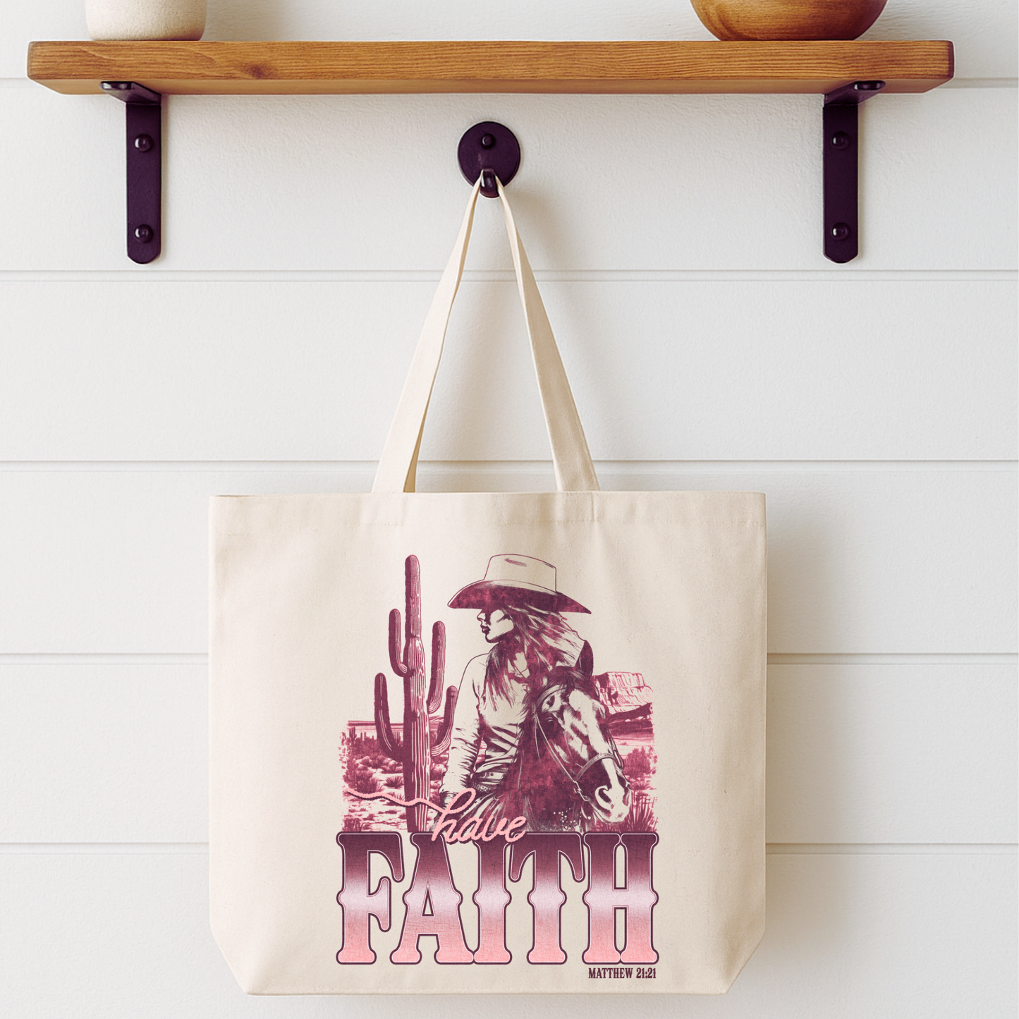 Have Faith Western Cowgirl Tote Bag | Faithbased | ATTA TOOD®