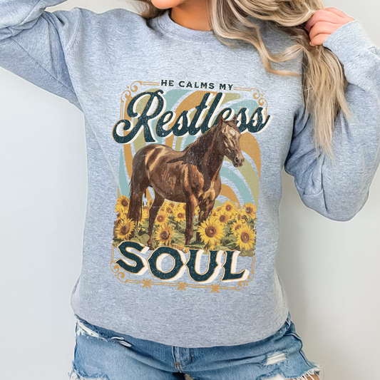 Calms the Restless Soul Christian Faith Graphic Sweatshirt | ATTA TOOD®