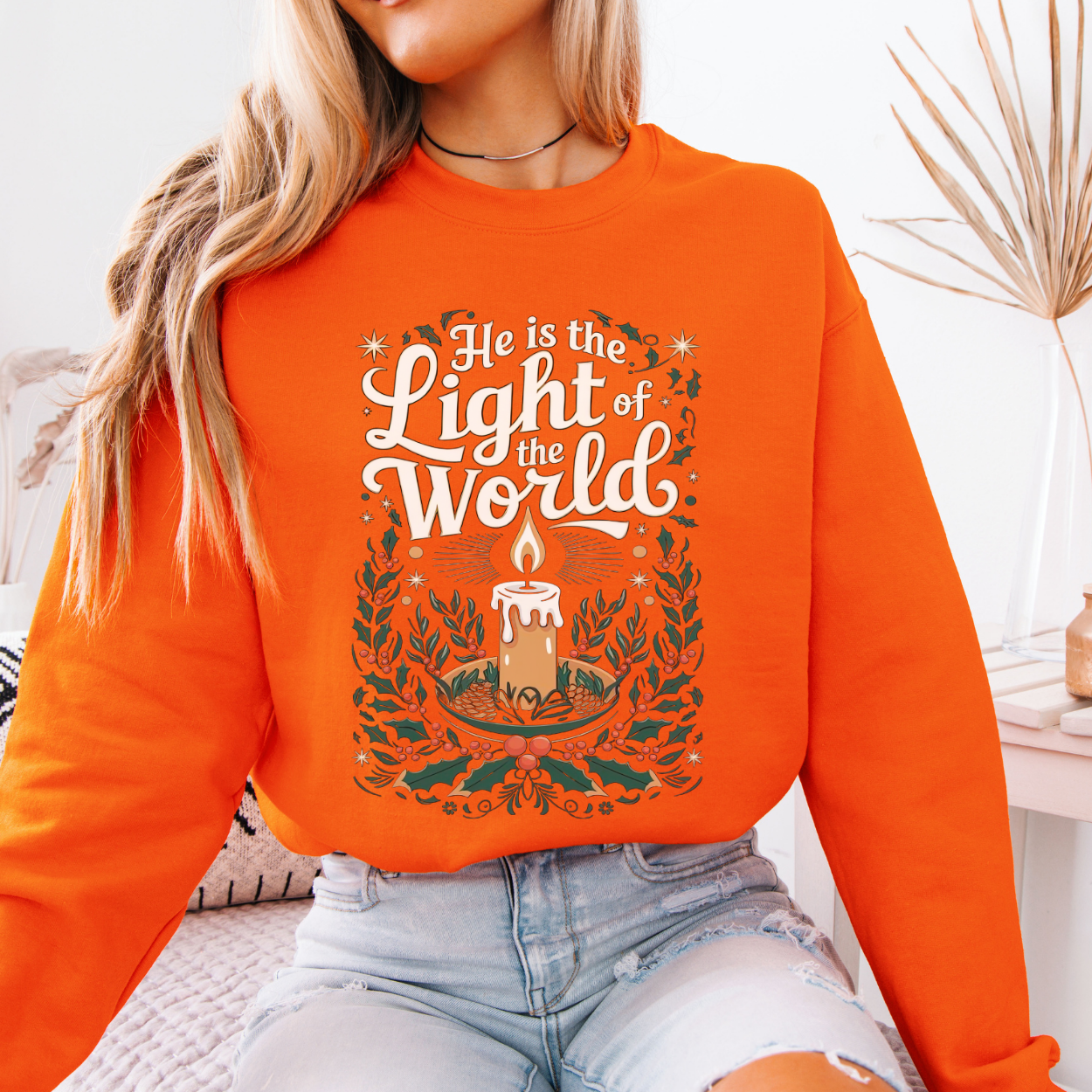 Light Of The World Christmas Christian Graphic Sweatshirt | ATTA TOOD®