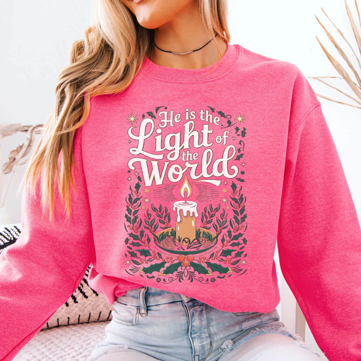 Light Of The World Christmas Christian Graphic Sweatshirt | ATTA TOOD®
