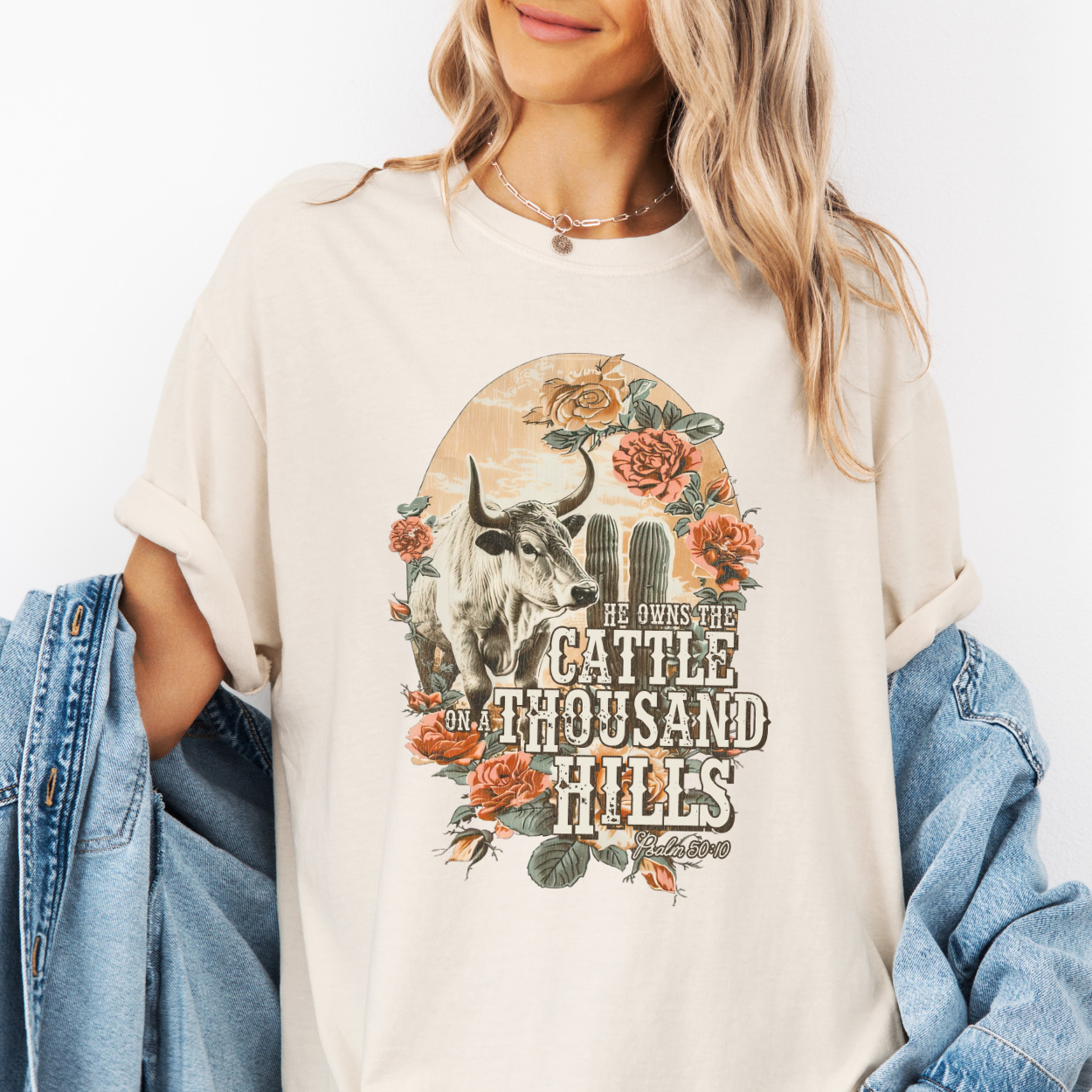 He Owns The Cattle Christian Scripture Graphic T-Shirt | ATTA TOOD®