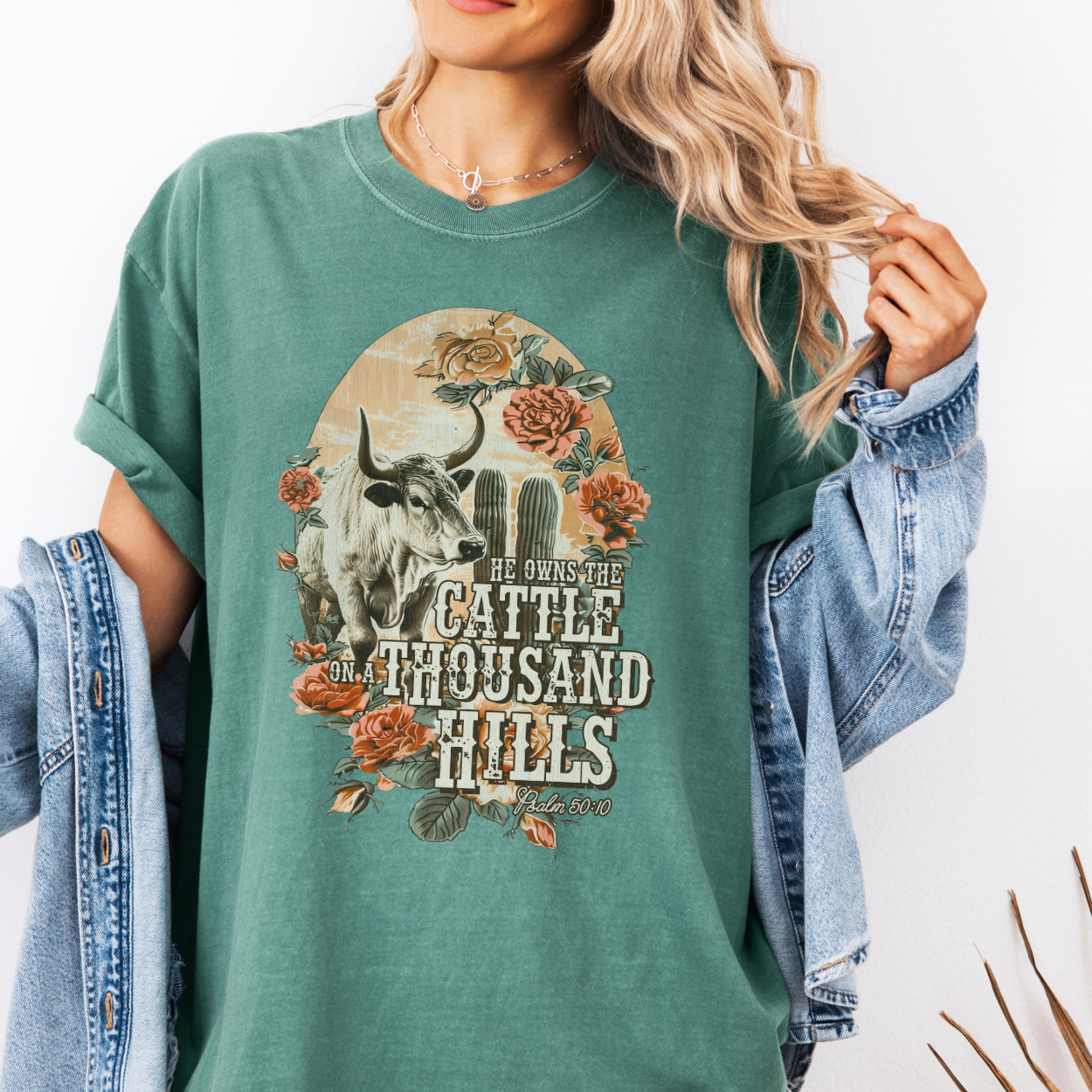 He Owns The Cattle Christian Scripture Graphic T-Shirt | ATTA TOOD®