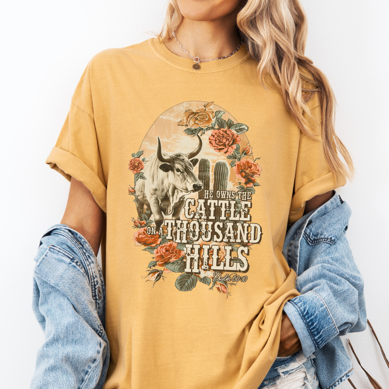 He Owns The Cattle Christian Scripture Graphic T-Shirt | ATTA TOOD®