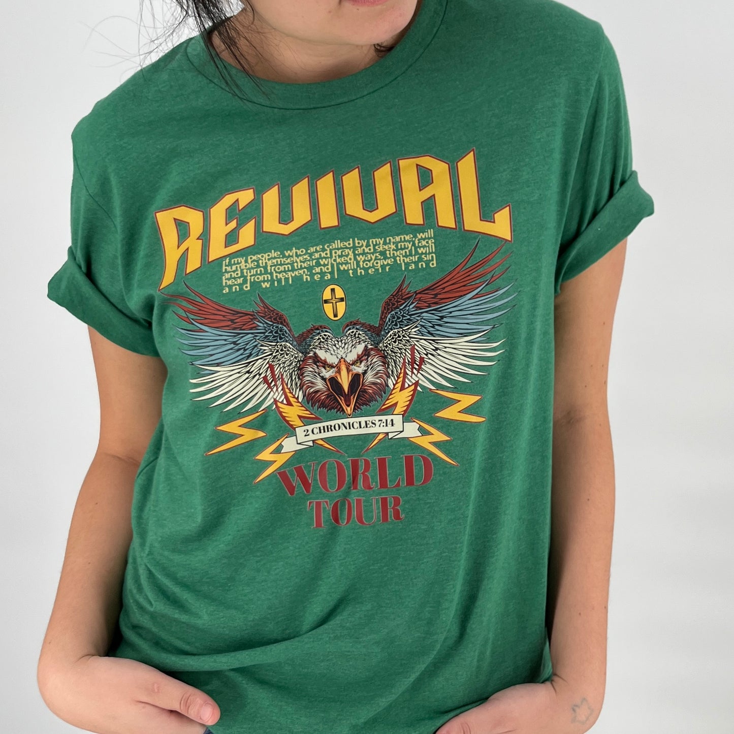 Revival World Tour grassy green tee