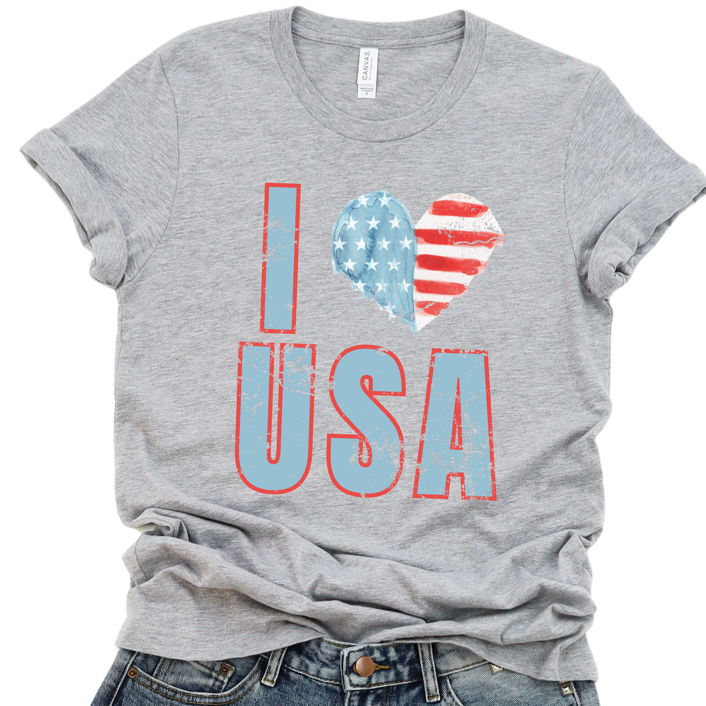I Love The USA Patriotic Unisex Graphic T-Shirt | ATTA TOOD®