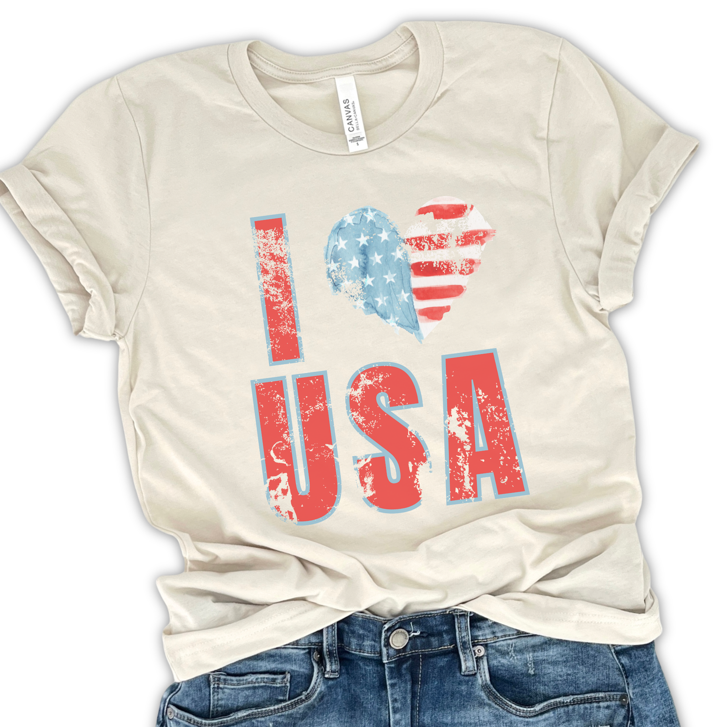 I Love The USA Patriotic Unisex Graphic T-Shirt | ATTA TOOD®