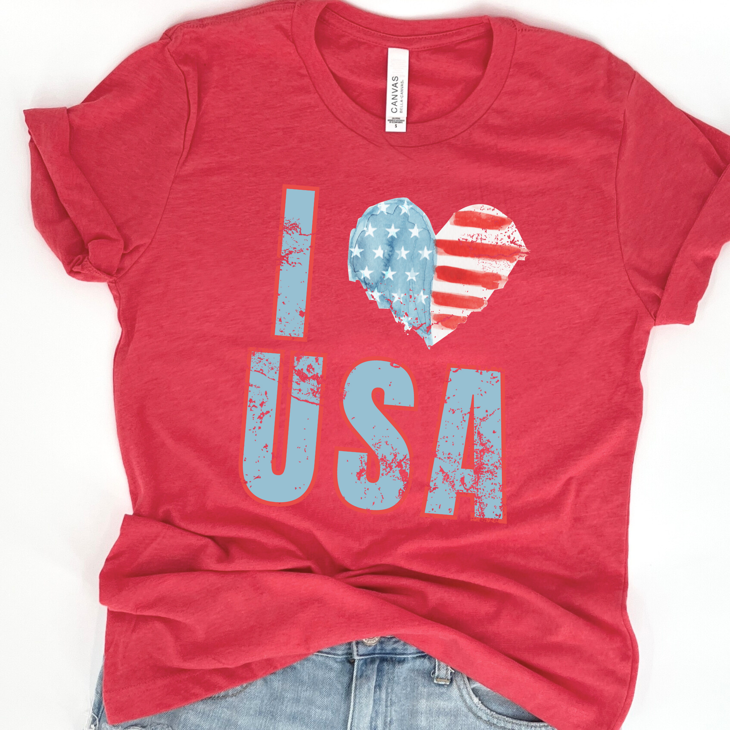 I Love The USA Patriotic Unisex Graphic T-Shirt | ATTA TOOD®