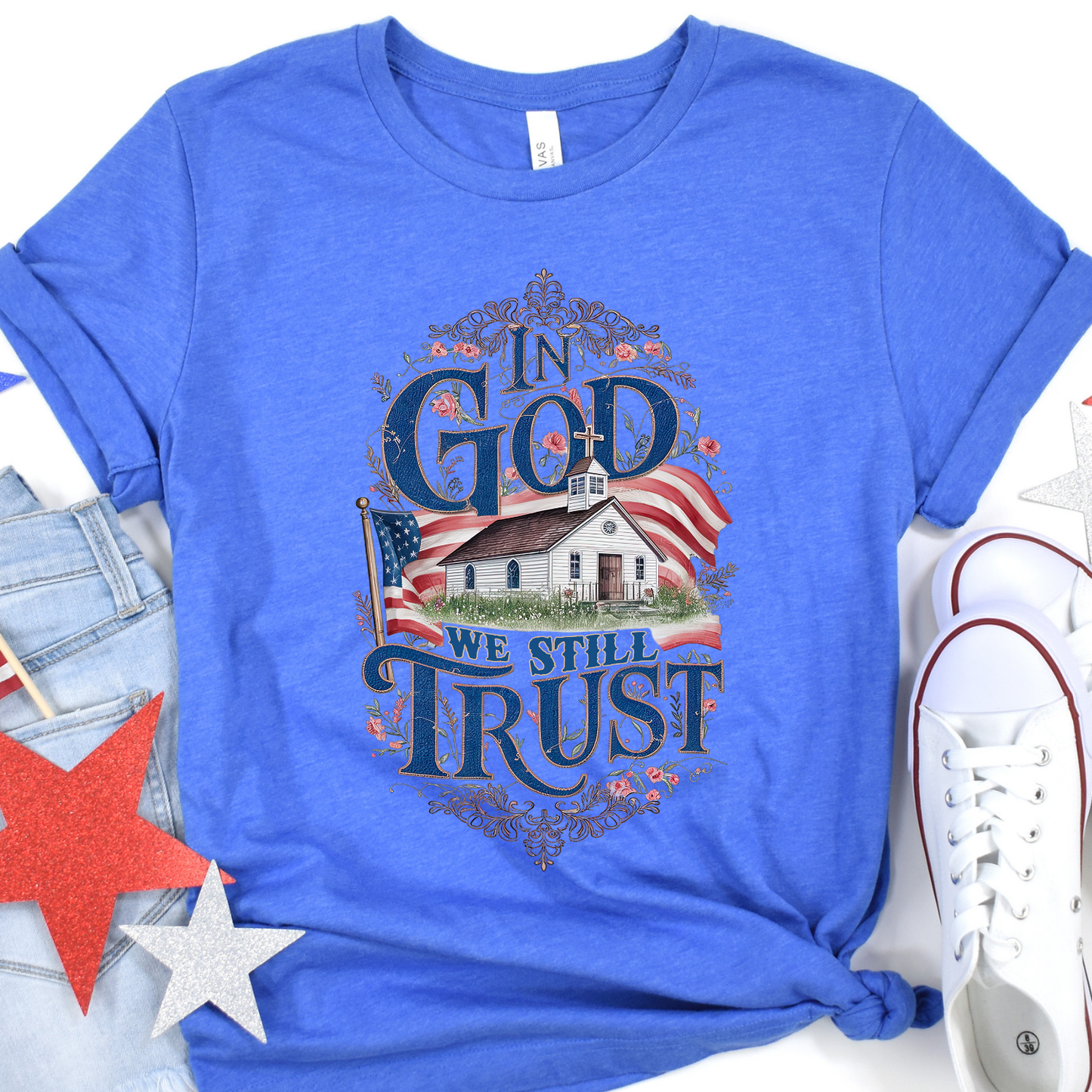 In God We Still Trust Patriotic Christian Graphic T-Shirt | ATTA TOOD®