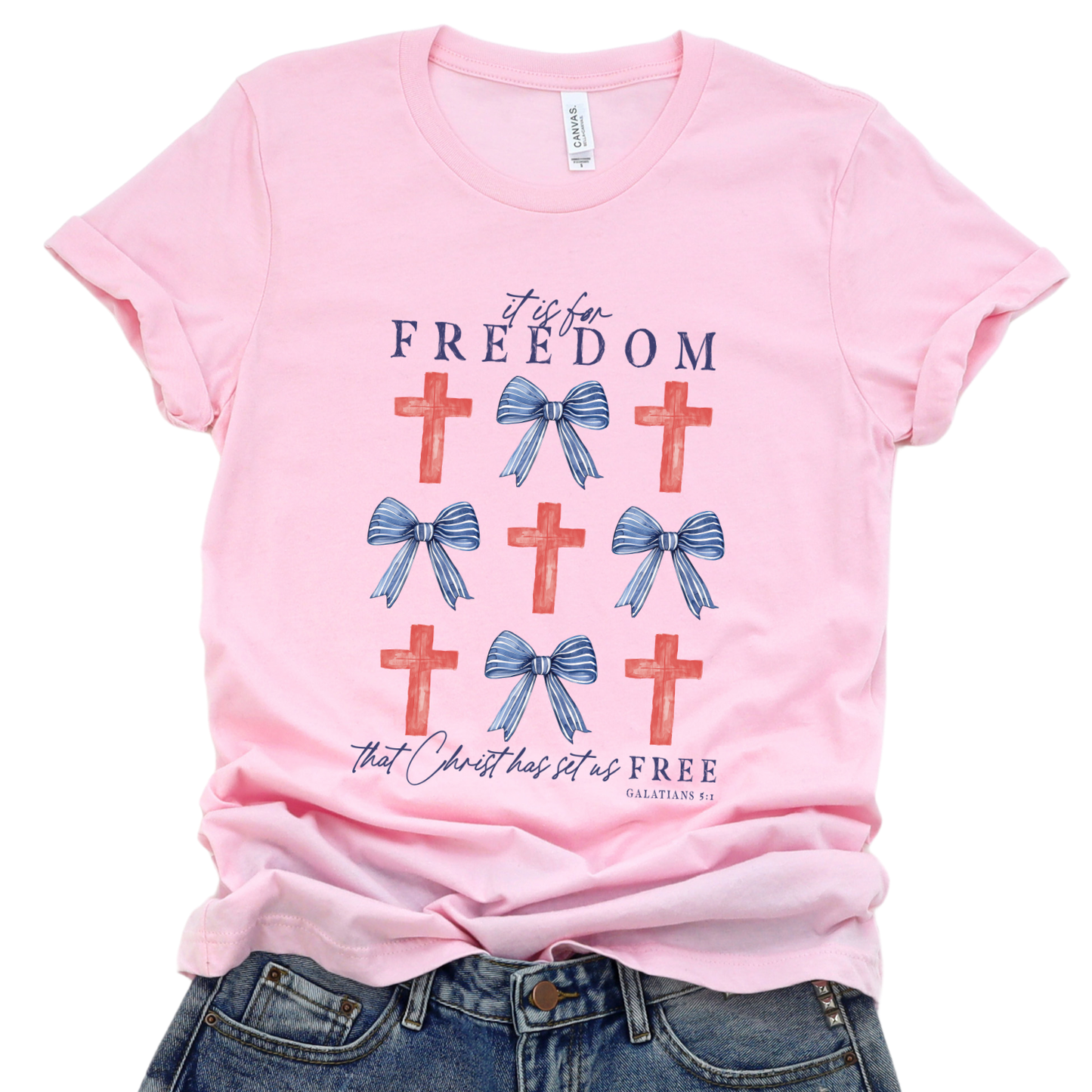 Christ Has Set Us Free Christian Patriotic T-Shirt | ATTA TOOD®