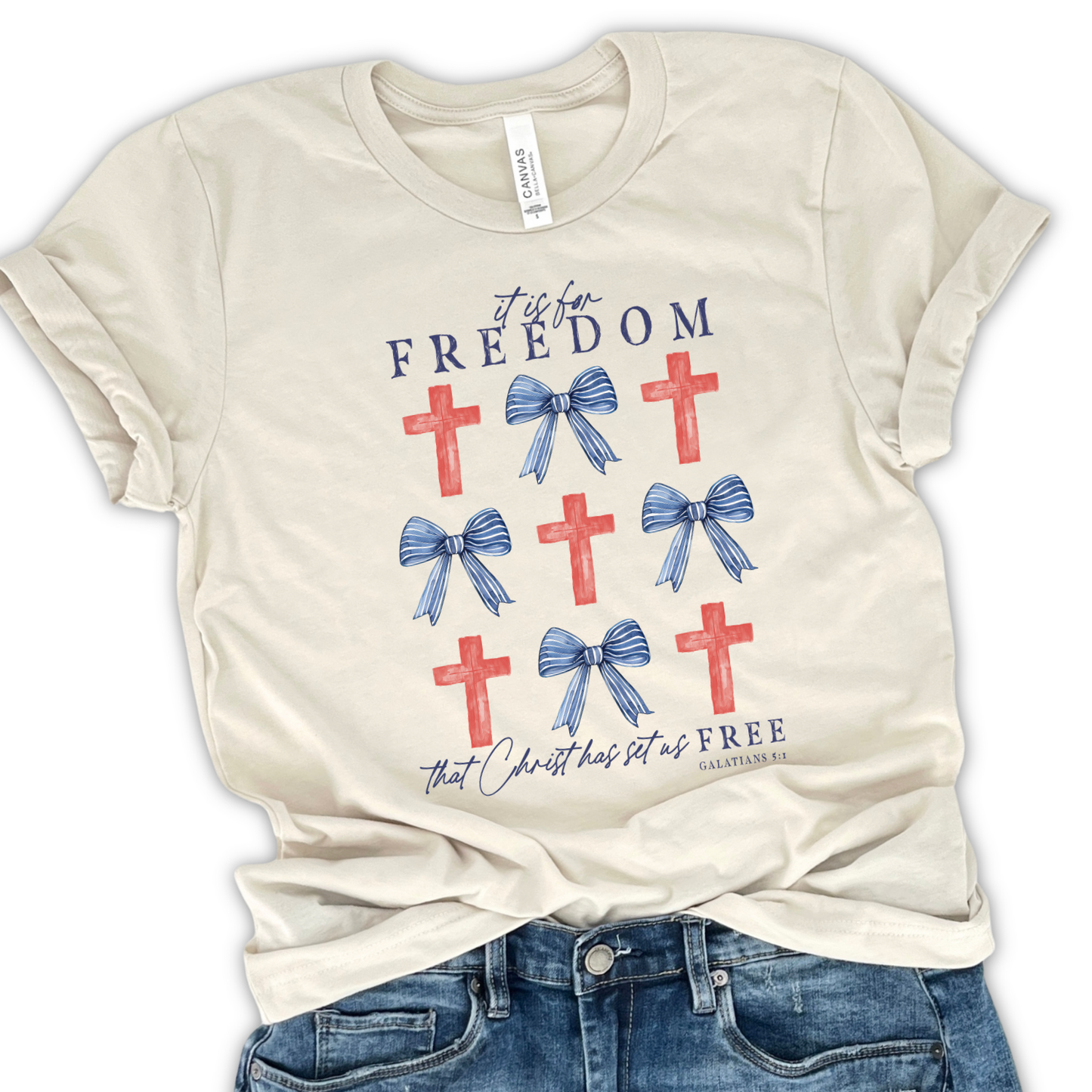 Christ Has Set Us Free Christian Patriotic T-Shirt | ATTA TOOD®