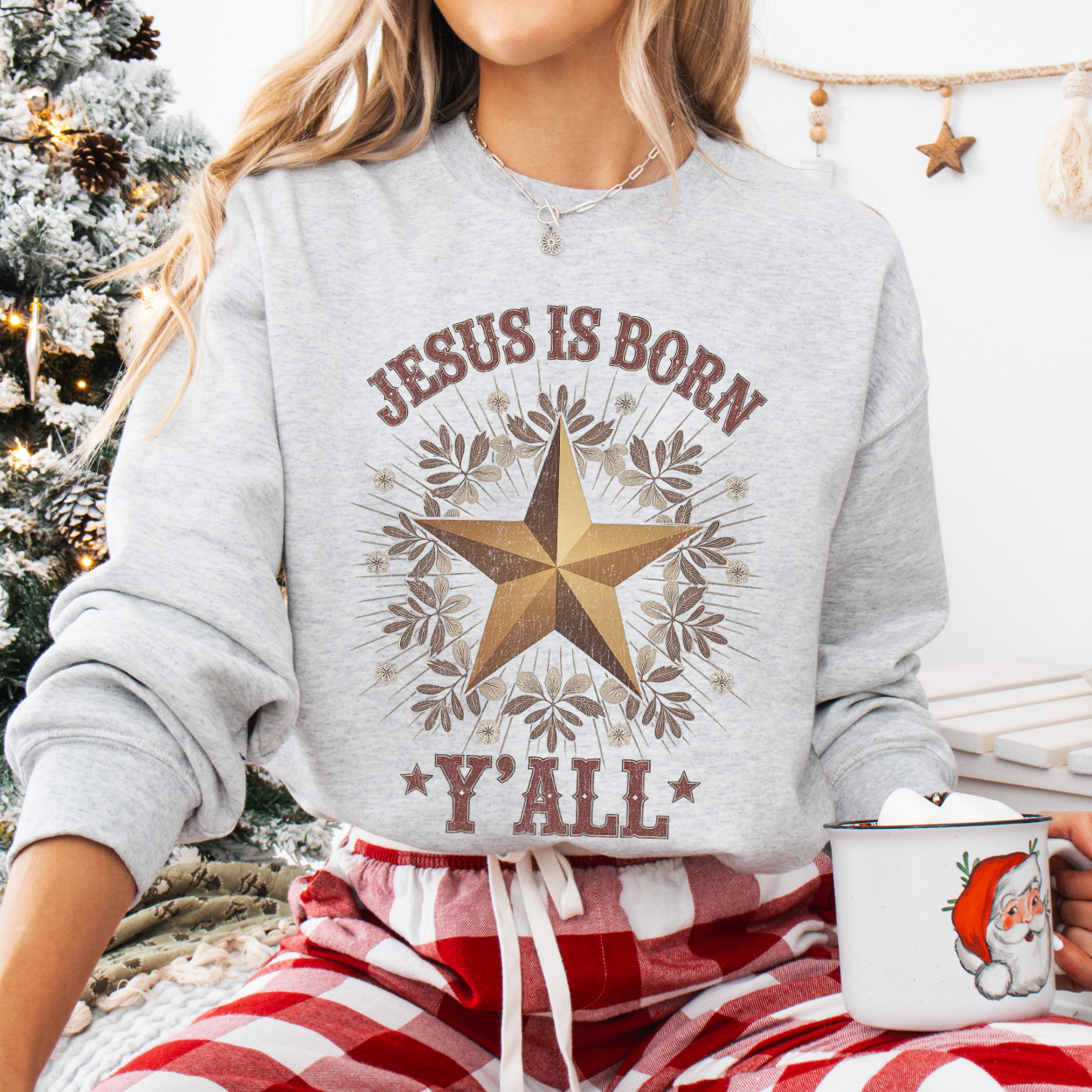 Funny Jesus is born Y'all Christmas sweatshirt | ATTA TOOD®