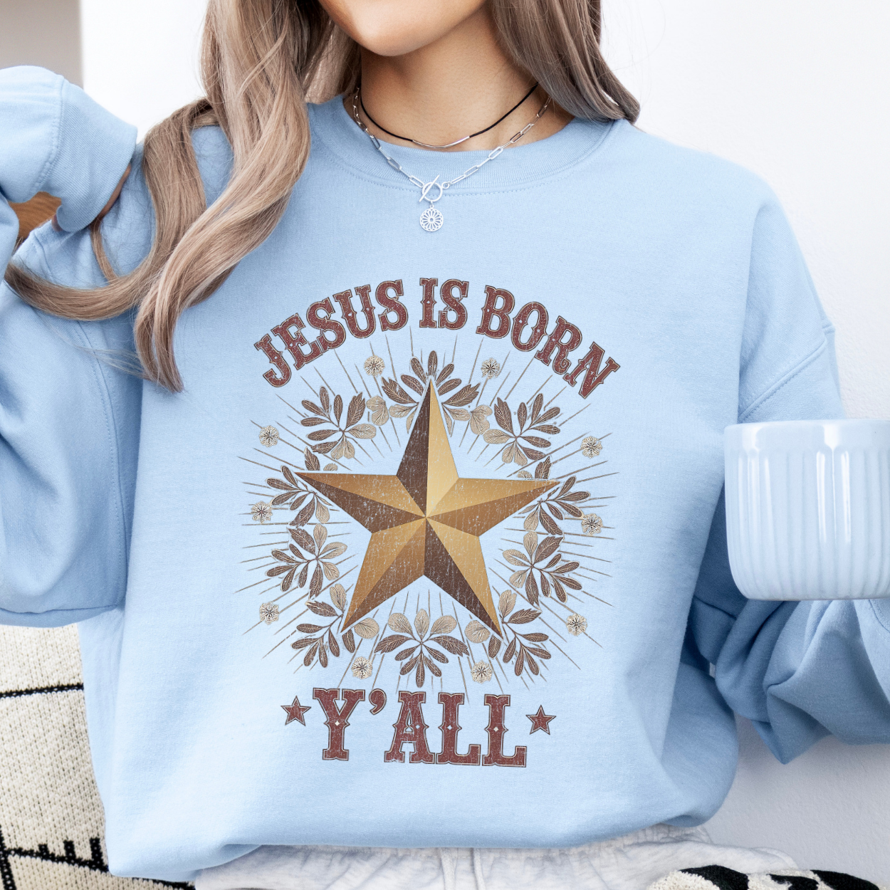 Funny Jesus is born Y'all Christmas sweatshirt | ATTA TOOD®