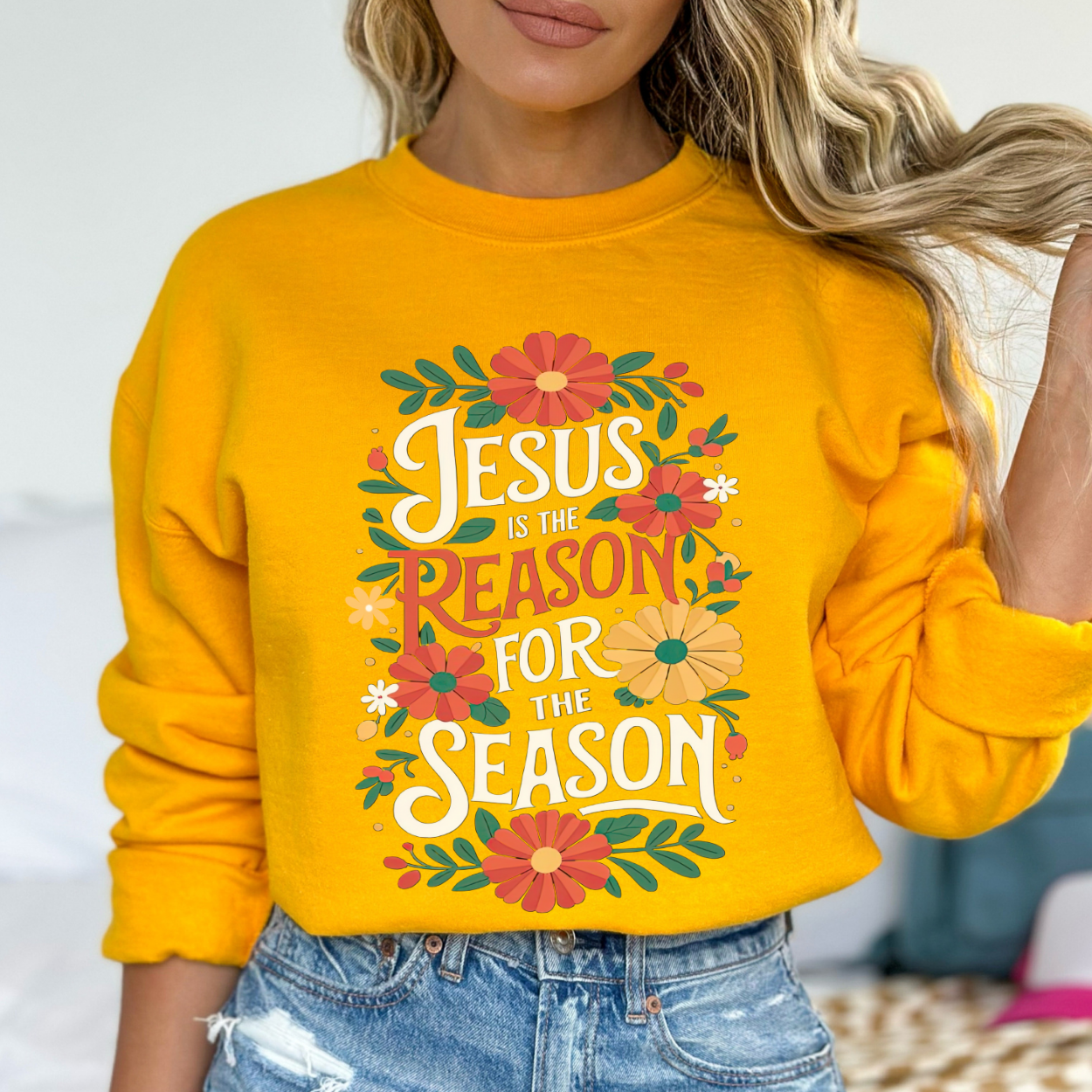 Jesus Is The Reason Christmas Graphic Sweatshirt | ATTA TOOD®