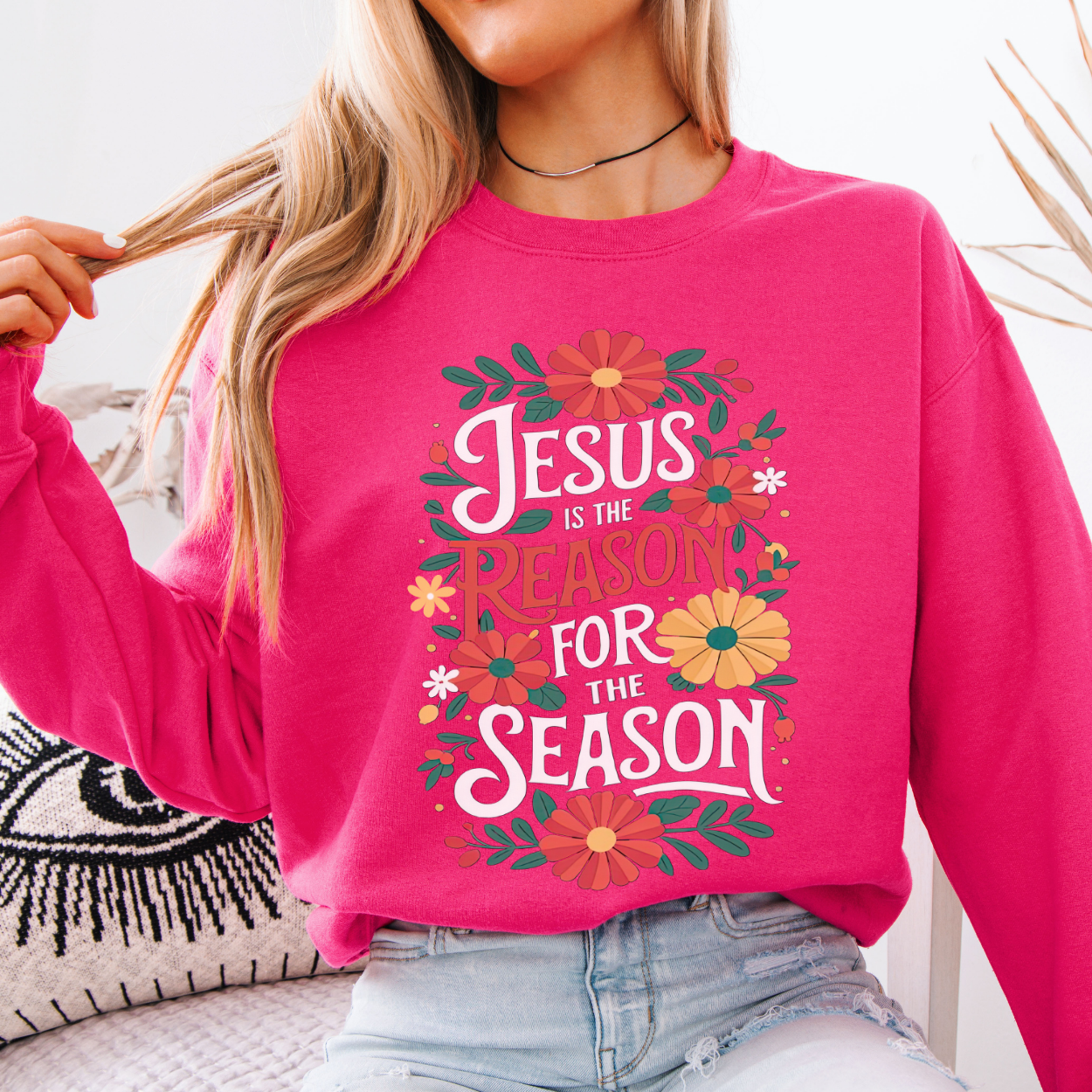 Jesus Is The Reason Christmas Graphic Sweatshirt | ATTA TOOD®
