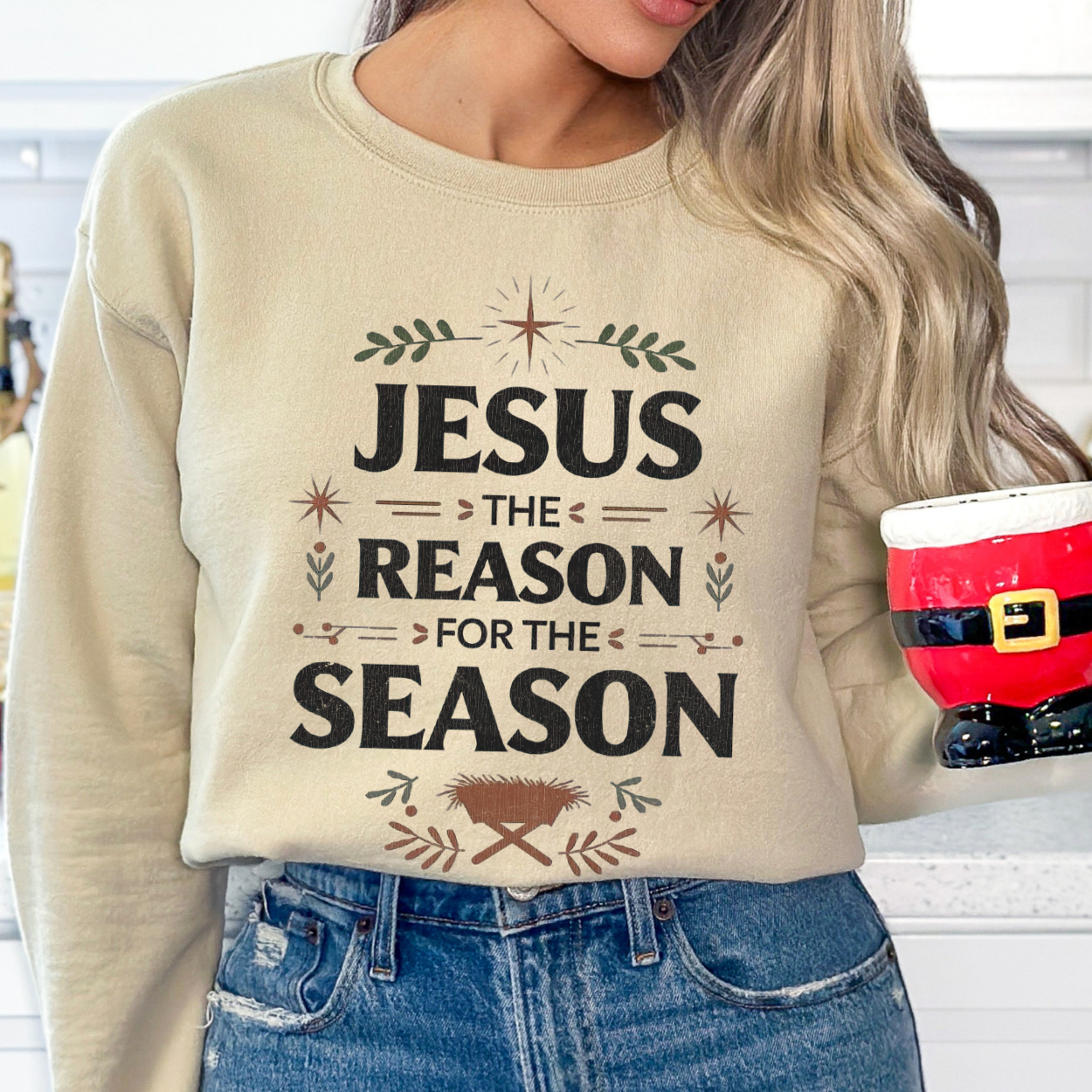 Jesus Is The Reason Christmas Graphic Sweatshirt | ATTA TOOD®