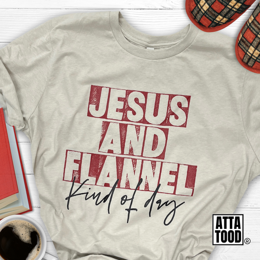 Jesus and flannel kind of day tee