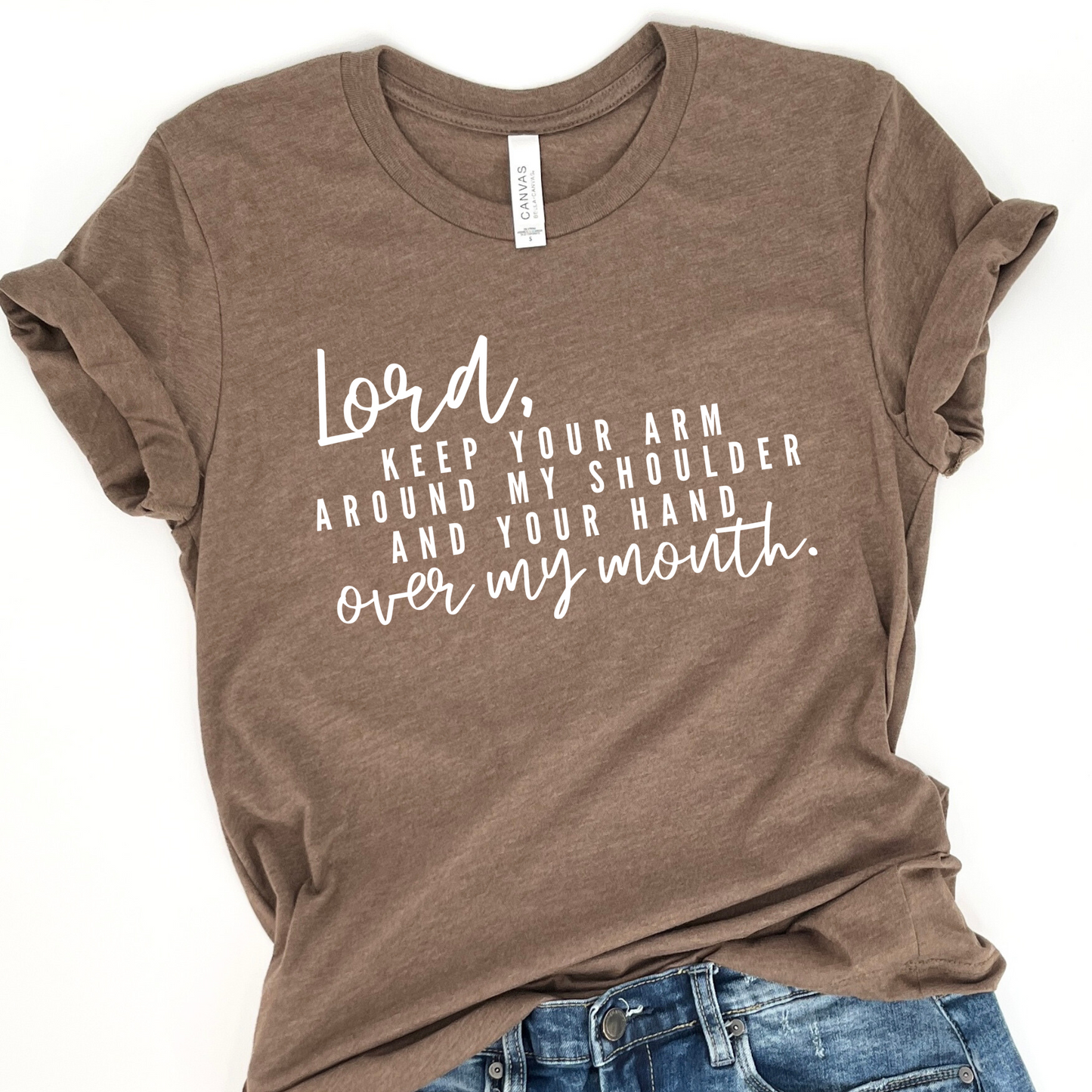 Lord, Keep your hand over my mouth Funny Graphic T-Shirt | ATTA TOOD®