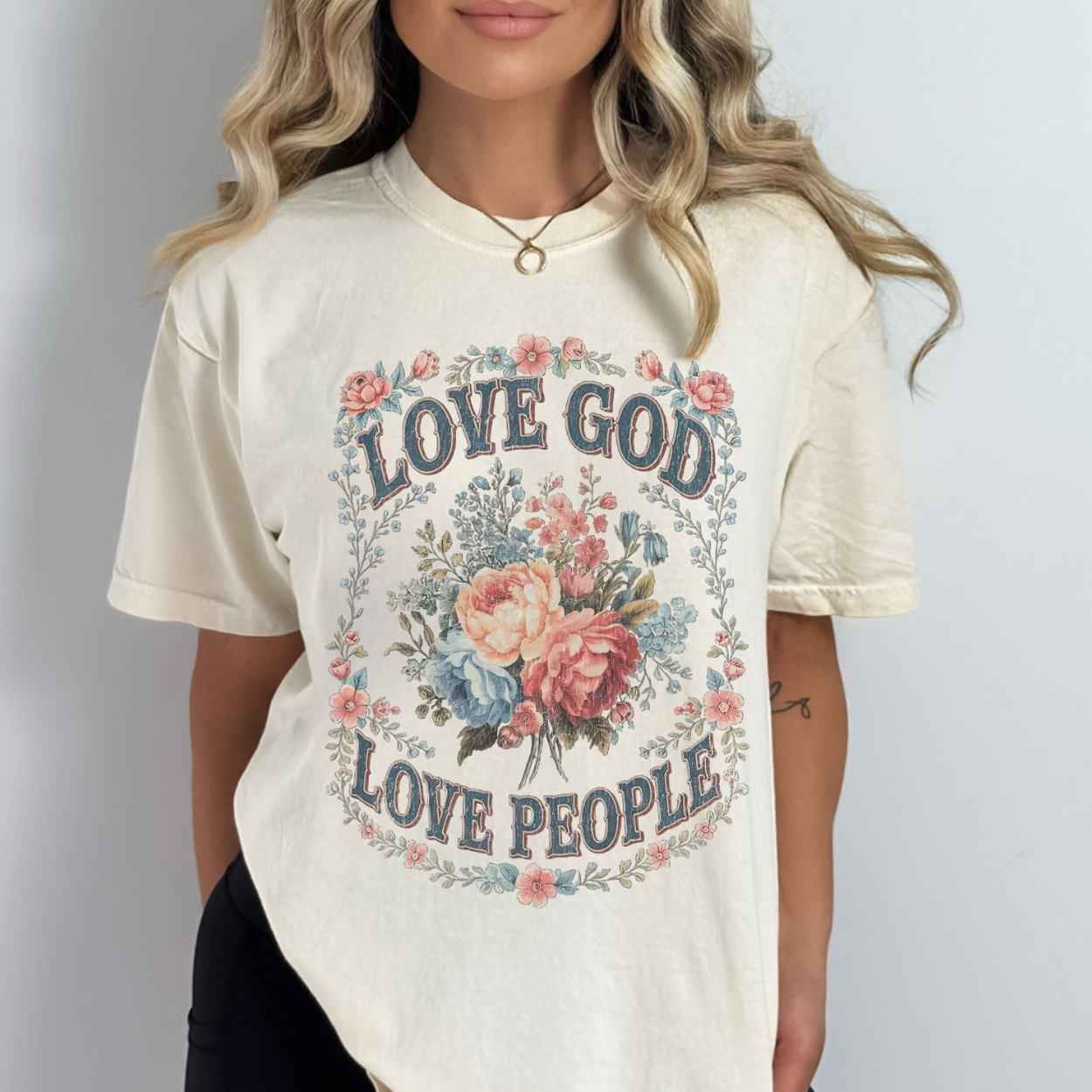 Love God Love People Christian Unisex Graphic T-Shirt | ATTA TOOD®