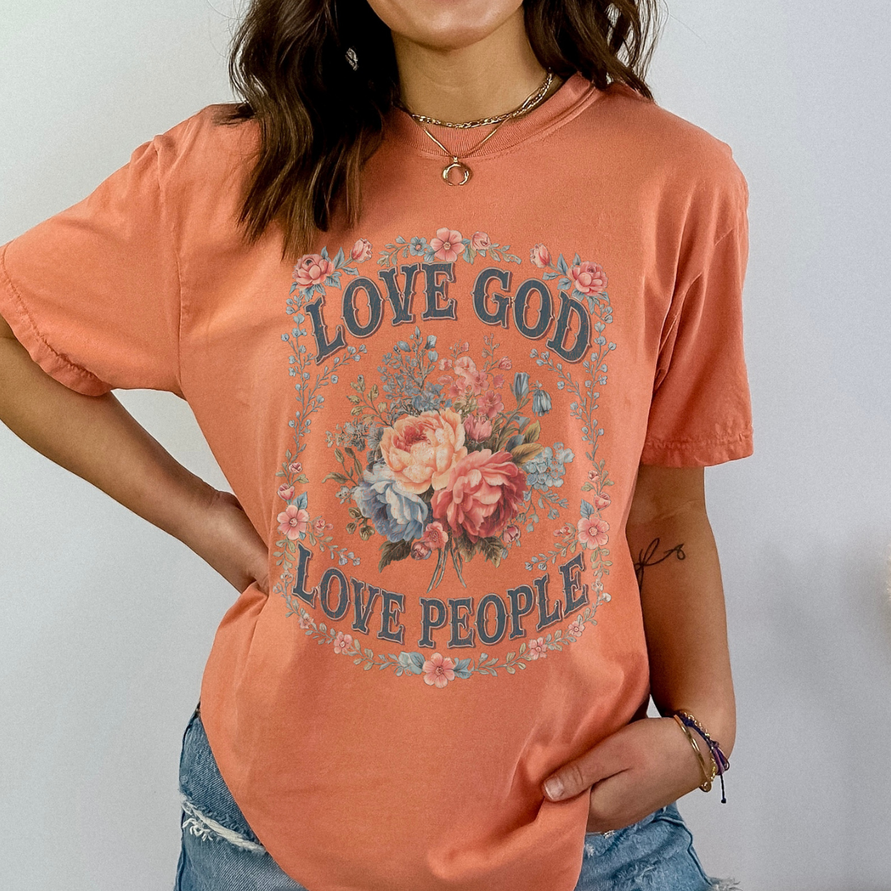 Love God Love People Christian Unisex Graphic T-Shirt | ATTA TOOD®