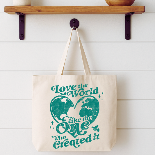 Love The World Tote Bag | Faithbased | ATTA TOOD®