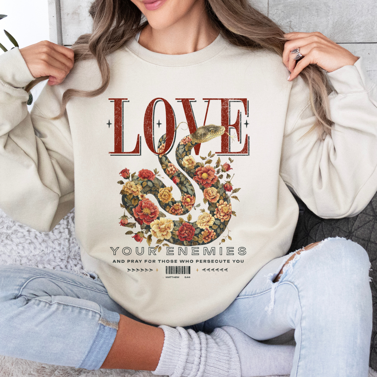 Love Your Enemies Christian Graphic Sweatshirt | ATTA TOOD®