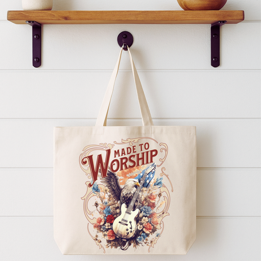 Made To Worship American Eagle Tote Bag | Faithbased | ATTA TOOD®