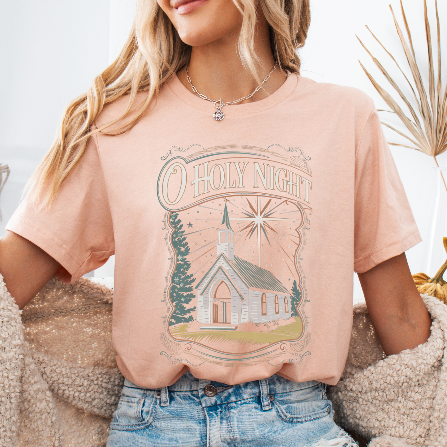 O Holy Night Christmas Church Graphic T-Shirt | ATTA TOOD®